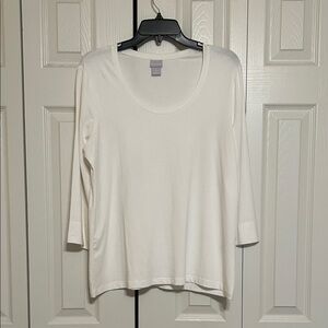 Chicos Touch of Cool Tee - 3/4 Sleeve Size 2 / 12-14